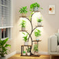 HAVLOTII Indoor Plant Stand with 4 Grow Lights - 7 Tiered Plant Shelf 52" | Metal Corner Plant Shelves for Indoor Growing - Lighted Plant Holders for Patio, Room, Home and Balcony