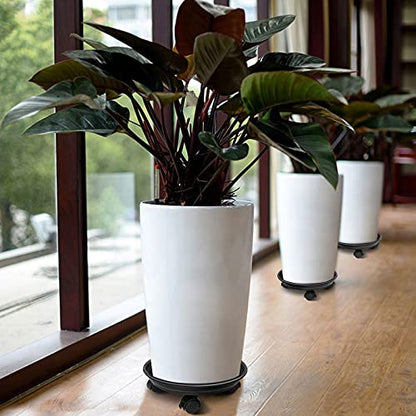 Plant Caddy with Wheels, Rolling Plant Dolly with Casters, Black | Movable Plant Stand, Flower Pot Dolly Holder, Planter Pot Mover, Indoor Outdoor Use, 2 Wheels with Lock, Fit Most Pots - color: Black