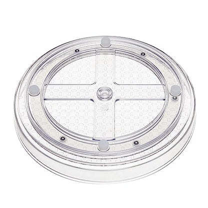 Amazon Basics Clear Rotating Lazy Susan Turntable Organizer for Condiments, 9-Inch, 2-Pack - size: 9" Diameter, 2-Pack