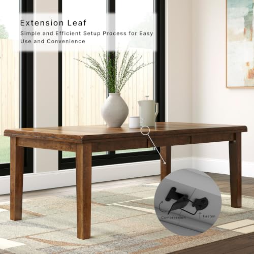 Signature Design by Ashley Ralene Extendable Dining Table, With Butterfly Leaf Seats 6-8, Wood Dining Room Table for Family Meals, Burnished Brown 42 x 60-78 Inch | 18-inch self-storing butterfly leaf, Crafted from veneers, wood and engineered wood, Seats