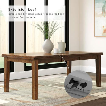 Signature Design by Ashley Ralene Extendable Dining Table, With Butterfly Leaf Seats 6-8, Wood Dining Room Table for Family Meals, Burnished Brown 42 x 60-78 Inch | 18-inch self-storing butterfly leaf, Crafted from veneers, wood and engineered wood, Seats