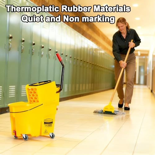 4 Inches Stem Caster Wheels,7/16-Inch Stem Diameter Swivel Rubber Casters,Heavy Duty TPR Replacement Wheels for Rubbermaid Mop Bucket Utility Cart Shop Vac Weber Grills - 4 Pack - style: 7/16"x1-3/8"(No brake)