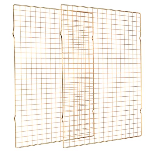 Cooling Rack for Baking, 2-Pack 16x10 Inches Baking Rack, Thick Wire Cookie Rack for Cooking, Roasting, Grilling, Drying, Oven Safe, Fits Half Sheet Pan, Gold - color: Gold, size: 16"x10"-2PC