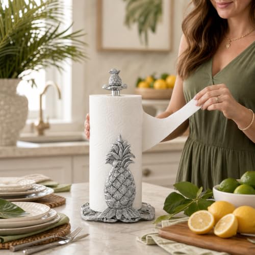 Arthur Court Pineapple Paper Towel Holder Decorative Aluminum Metal 14.5 Inch for Kitchen Countertop - size: Pineapple
