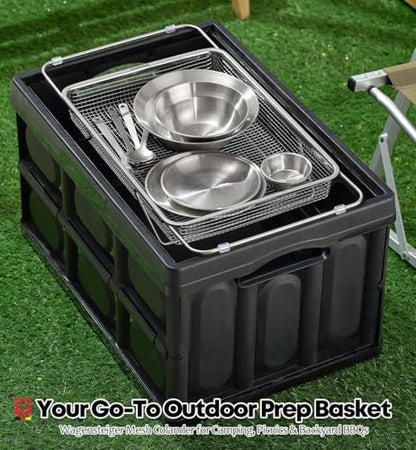 WAGENSTEIGER Extendable Dish Rack with Feet, Vegetable Colander Basket, Stainless Steel Dish or Silverware Drying Rack, Ultimate Kitchen Organizer Over the Sink (12.99 x 9.65 x 2.76 Inches) - size: 12.99 x 9.65 x 2.76 Inches