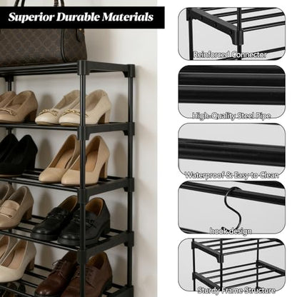 Extra Large Shoe Rack – 4 Columns × 10 Tiers, Holds Up to 72–80 Pairs – Heavy-Duty Stackable Metal Shoe Organizer for Entryway, Closet, Garage