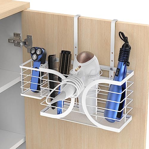 Hair Dryer Holder 3in1 Hair Tool Organizer/Wall Mounted,Cabinet Door or Desk-based Blow Dryer Holder/Height-adjustable Curling Iron Holder/Bathroom Cabinet Organizer for Flat Irons Curling Wand | Hair Dryer Holder Wall mount Height-adjustable Curling Iron