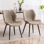 Kidol & Shellder Dining Chairs Set of 2, PU Leather Upholstered Kitchen Chairs with Back Armless, Mid Century Modern Side Chair for Dining Room, Living Room, Lounge, Restaurant, Khaki - color: New Khaki