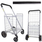 dbest Products Cruiser Cart Deluxe 2 Germ Guard Bundle Shopping Handle Grocery Rolling Folding Laundry Basket on Wheels Foldable Utility Trolley Compact Lightweight Collapsible - color: Silver, style: Deluxe 2 Germ Guard Bundle