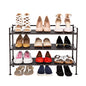 3-Tier Stackable 1" Slat Steel Frame Shoe Rack, 27.25"W x 12.75"D, Espresso | Interlocking modular design maximizes storage while the sturdy steel frame holds up to 12 pairs of shoes (Patented Design) - color: Espresso Slat, size: 3-Tier (NEW MODEL)