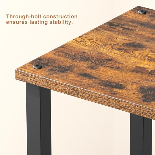 TUTOTAK End Table, Set of 2, Side Table, Nightstand, 2-Tier Storage Shelf, Sofa Table for Small Space, Living Room, Bed Room TB01BB035 - color: Brown and Black