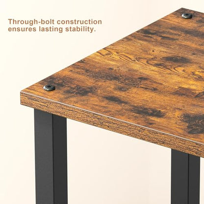 TUTOTAK End Table, Set of 2, Side Table, Nightstand, 2-Tier Storage Shelf, Sofa Table for Small Space, Living Room, Bed Room TB01BB035 - color: Brown and Black