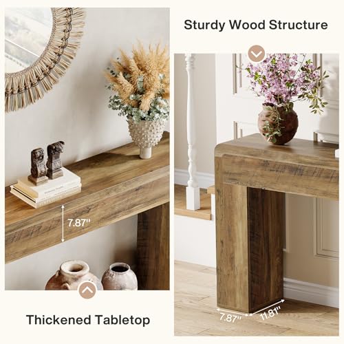 Tribesigns 70.9-Inch Extra Long Console Table, Rustic Wooden Sofa Table Behind Couch, Farmhouse Entryway Console for Living Room, Entryway, Hallway, Foyer (Brown) - color: Brown