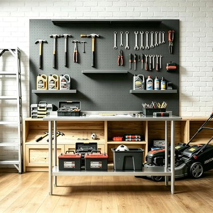 Stainless Steel Prep Table 28x20x33.5 Inch, Commercial Work Table Heavy Duty with Adjustable Undershelf, Multipurpose Workstation for Restaurant Kitchen, Bakery, Home Garage & Outdoor - size: 28x20x33.5 Inch