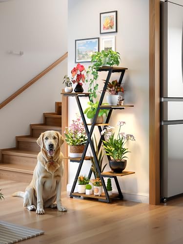 Plant Stand Indoor with Grow Lights: Large Multi-Tiered Metal Rack - Lighted Vertical Shelf with Timer for Flowers and Succulents - size: 43.3 inch, 7 tier