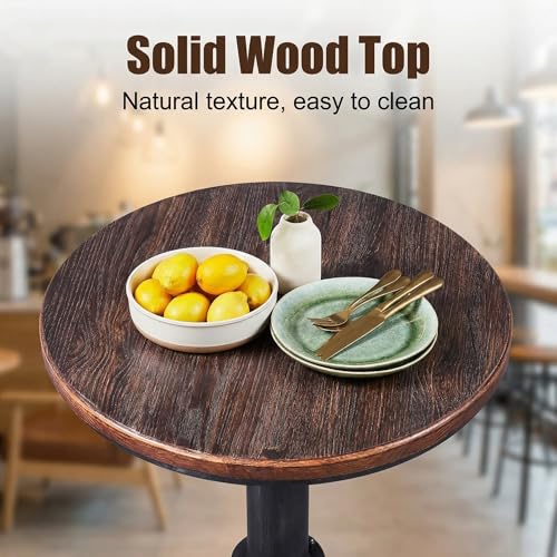 Topower Industrial Bar Table 38.58-48.43" Adjustable Pub Table Kitchen Dining Coffee Bistro Table Silver - color: Silver