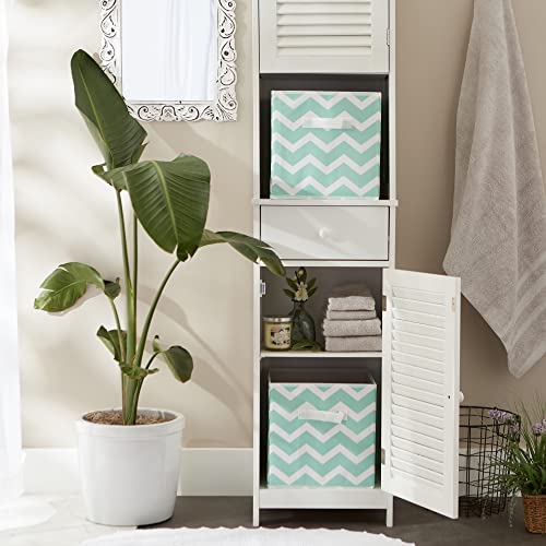 DII Non Woven Polyester Storage Bin, Chevron, Aqua, Small Set of 2 - color: Aqua, size: Small Set of 2