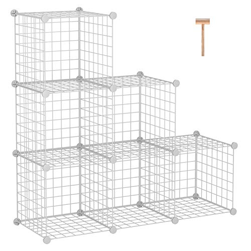 C&AHOME Wire Cube Storage, 6 - Cube Organizer Metal C Grids, Units, White | Modular Shelves Units, Storage Bins Shelving, Closet Organizer, Ideal for Home, Office, Living Room - color: White, size: 6 Cube
