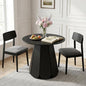 31.5" Round Dining Table, Small Circle Kitchen Table for 2-4 People, Modern Farmhouse Wood Dinning Room Tables with Pedestal Base, Space Saving Dinner Tables for Small Spaces, Mesa de Comedor, Black - color: Black