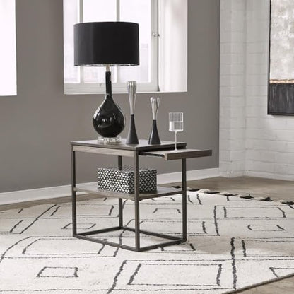 Liberty Furniture Jamestown Wood Top Chair Side Table with Pull Out Tray for Living Room - Tobacco - size: Chair Side Table