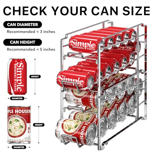 Simple Houseware Stackable Front Loading Beverage Can Dispenser Rack, Chrome - 2 Pack - color: Chrome, size: Standard