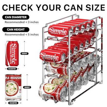 Simple Houseware Stackable Front Loading Beverage Can Dispenser Rack, Chrome - 2 Pack - color: Chrome, size: Standard