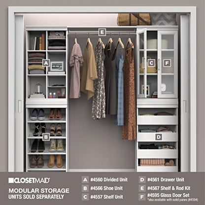 ClosetMaid Modular Storage Shelf Unit with 12 Adjustable Shelves & Dividers, White - color: White