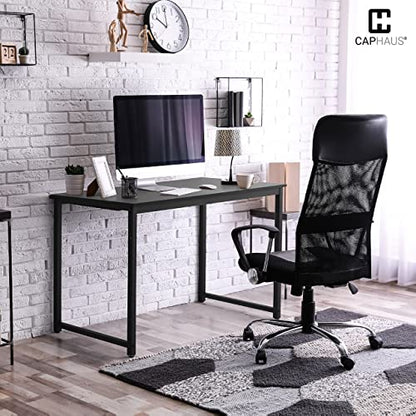 CAPHAUS 47 Inch Modern Computer Desk for Home Office, Gaming & Small Spaces - Compact Black Writing Desk, Easy Assembly, 220 lbs, P2 Board - size: 47 inch