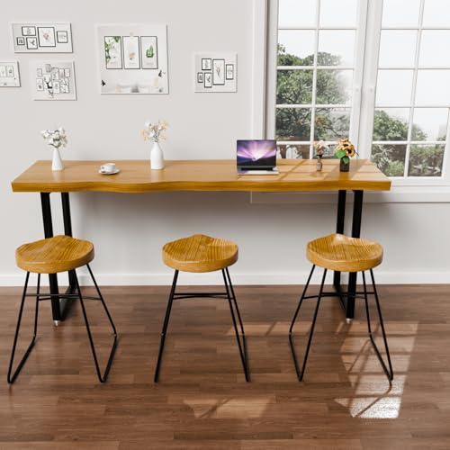 Space-Saving 55'' Industrial Bar Table: Narrow Counter-Height Wood Console for Behind Couch, Modern Kitchen & Living Room Pub Table - size: 55.1IN/140CM