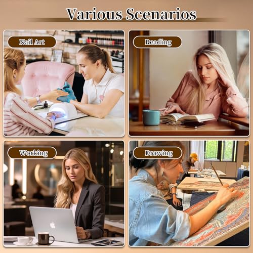BQAN LED Desk Lamp with Clamp 15W Eye-Caring Clip on Light for Home White | 5 Modes & 9 Brightness | Adjustable Gooseneck | Touch Dimmer | Clamp Desk Design | For Reading, Study, Nail Art, Work - color: White