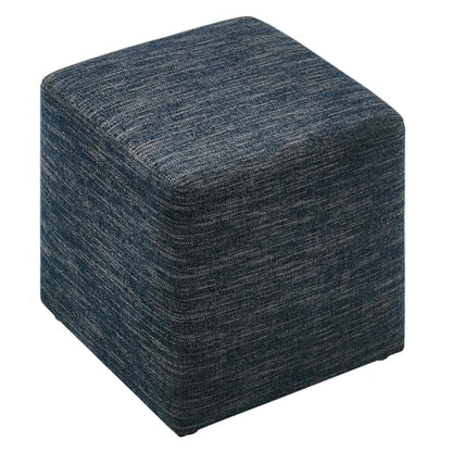 Modway 17" Square Woven Heathered Fabric Upholstered Upholstered Ottoman - color: Heathered Weave Azure