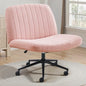 OLIXIS Criss Cross Chair with Wheels, Vanity Chair, Home Office Desk | Furry Teddy Fleece, Wide Seat Armless, Height Adjustable Swivel, Home Computer Task, Bedroom, Study, Pink Teddy - color: Pink Teddy
