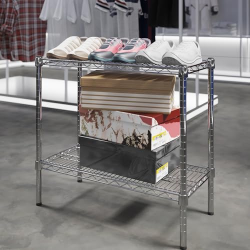 14" Deep x 30" Wide x 27" Height Wire Shelving Kit | 2-Tier | NSF Commercial Storage Rack Unit - size: 14" Deep x 30" Wide