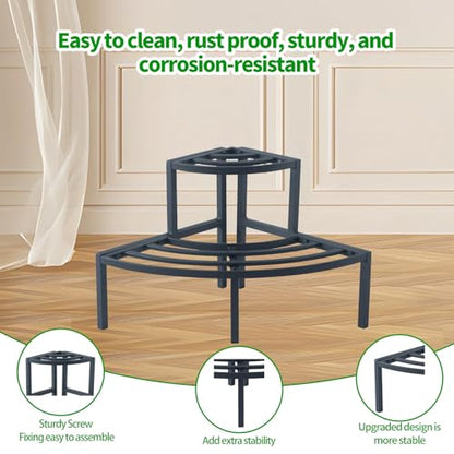 Outdoor Plant Stand Aluminum Lightweight Flower Rack Rustproof | Rustproof WaterProof and Rust-Free Corner Shelf Ladder Rack Perfect for Indoor and Outdoor Greenery Display