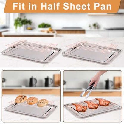 Cooling Rack for Baking 3 Tiers, 16" x 10" Cookie Cooling Wire Rack Stackable Collapsible Nonstick, Stainless Steel Baking Cooking Cooling Racks with Optimum Air Flow, Rose Gold - color: Rose Gold, size: 16"x10"-3Tier
