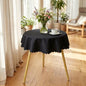 Small Round Tablecloth 36 inch, Solid Black Circle Scalloped Fabric Table Cloth, Dust Wrinkle Resistant Washable Polyester Table Cover for Nightstand End Bedside Small Dining Coffee Tables Top - color: Black, size: 36" (Round)