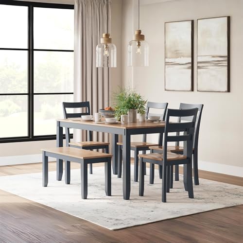 Signature Design by Ashley Gesthaven Solid Wood Frame Dining Chair, Set of 2, Blue/Natural - color: Light Brown & Blue
