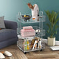 ONELUX 3-Tier Acrylic Utility Rolling Cart, Multifunction Storage Cart On Wheels - size: 16.4 in x 13.4 in x 28 in