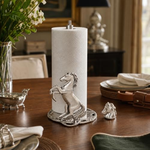 Arthur Court Horse Paper Towel Holder - Decorative Aluminum Equestrian Kitchen Accessory - 14.5 Inch Tall - size: Horse