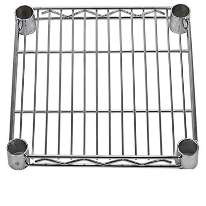 Shelving Inc. 12" d x 12" w Chrome Wire Shelving with 2 Tier Shelves, Weight Capacity 800lbs Per Shelf - size: 12" d x 12" w x 14" h