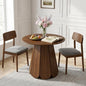 31.5" Round Dining Table, Small Circle Kitchen Table for 2-4 People, Modern Farmhouse Wood Dinning Room Tables with Pedestal Base, Space Saving Dinner Tables for Small Spaces, Mesa de Comedor, Walnut - color: Walnut
