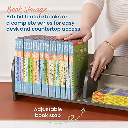 ECR4Kids Adjustable Forward-Facing Tabletop Book Display, Children's Furniture, Grey Wash - color: Grey Wash