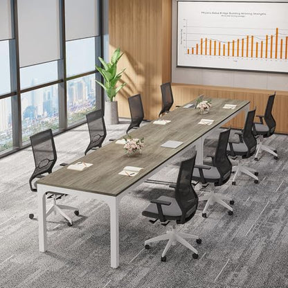 Tribesigns 6.5 FT Conference Room Table, 78.74" W x 27.56" D Large Office Conference Table, Modern Seminar Meeting Table Desk for Boardroom, Meeting Room (1, Gray) - color: Grey