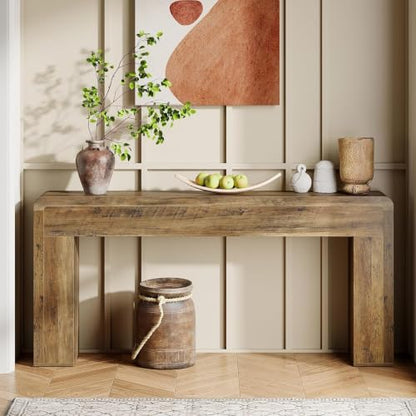 Tribesigns 70.9-Inch Extra Long Console Table, Rustic Wooden Sofa Table Behind Couch, Farmhouse Entryway Console for Living Room, Entryway, Hallway, Foyer (Brown) - color: Brown