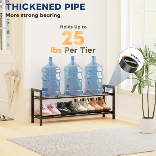 Mavivegue Expandable Shoe Rack, 2-Tier Adjustable Shoe Organizer, Shoe Shelf for Closet, Entryway, Front Door - size: 2 Tier,19-33"