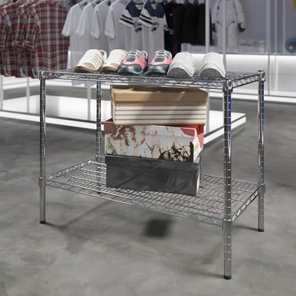 18" Deep x 36" Wide x 27" Height Wire Shelving Kit | 2-Tier | NSF Commercial Storage Rack Unit - size: 18" Deep x 36" Wide