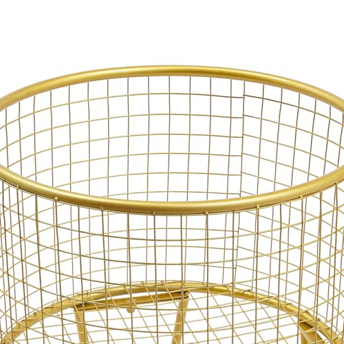 Wire Metal Deep Set Rolling Laundry Basket,Mesh Wire Laundry Basket Storage Cart for Bathroom Bedroom Dirty Clothes Storage (F) - size: F