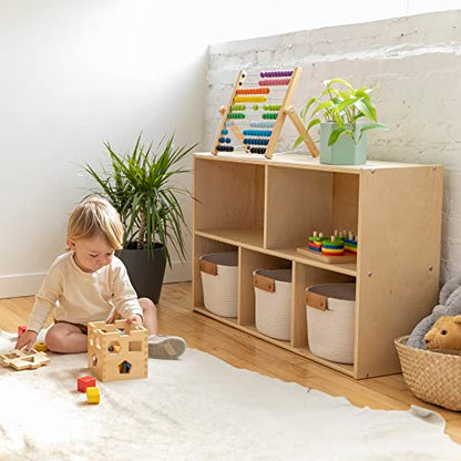 ECR4Kids Streamline 5-Compartment Storage Cabinet, 24in, Classroom Furniture, Natural - color: Natural