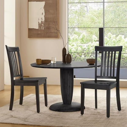 COLAMY Wooden Dining Chairs Set of 4, Farmhouse Dining Room Chairs, Windsor Spindle High Back Side Chairs, Armless Rubberwood Kitchen Table Chairs, Dark Brown - color: Dark Brown, size: Set of 4