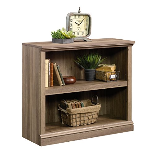 Sauder 2 Tier Book Shelf Wooden Bookcase Multipurpose Bookshelf for Home Office, Living Room, in Salt Oak - color: Salt Oak Finish